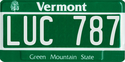 VT license plate LUC787