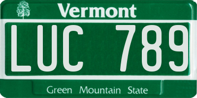 VT license plate LUC789