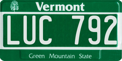 VT license plate LUC792