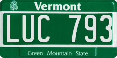 VT license plate LUC793