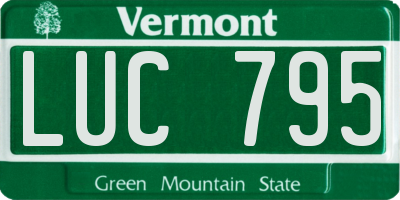 VT license plate LUC795