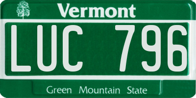VT license plate LUC796