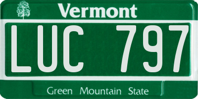 VT license plate LUC797