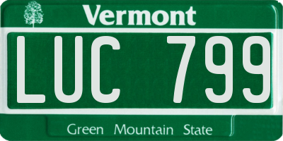 VT license plate LUC799