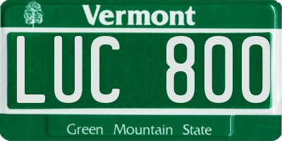VT license plate LUC800