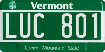 VT license plate LUC801