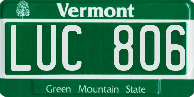 VT license plate LUC806