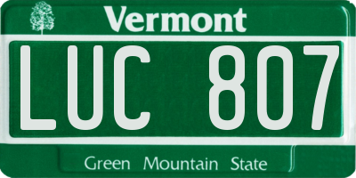 VT license plate LUC807