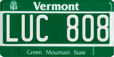 VT license plate LUC808