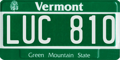 VT license plate LUC810