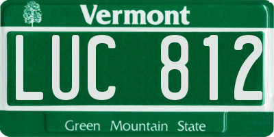 VT license plate LUC812
