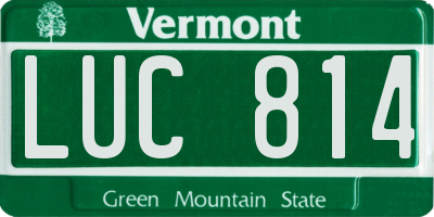 VT license plate LUC814