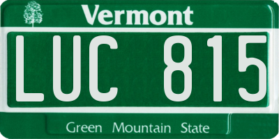 VT license plate LUC815