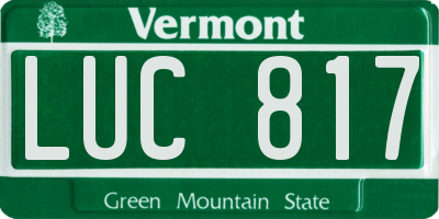 VT license plate LUC817