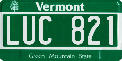 VT license plate LUC821