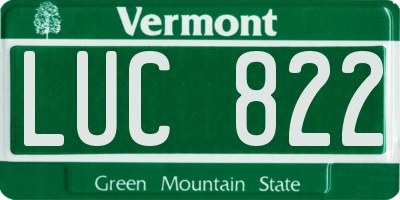 VT license plate LUC822