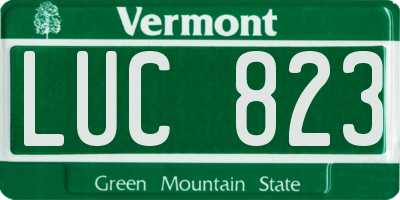 VT license plate LUC823