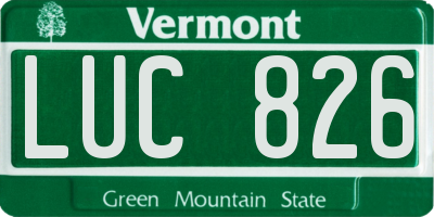 VT license plate LUC826