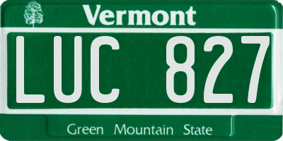 VT license plate LUC827