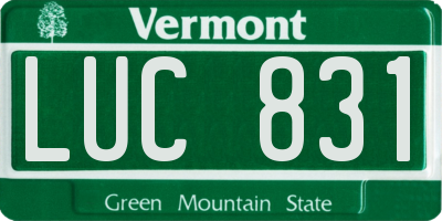 VT license plate LUC831