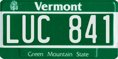 VT license plate LUC841