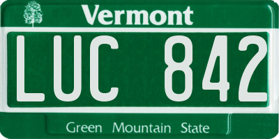 VT license plate LUC842