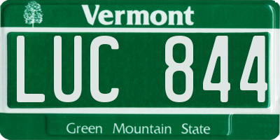 VT license plate LUC844