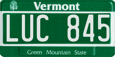 VT license plate LUC845