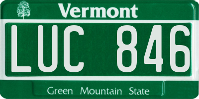 VT license plate LUC846