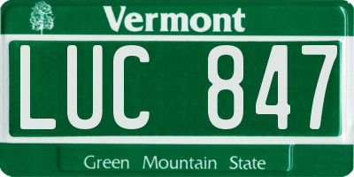 VT license plate LUC847