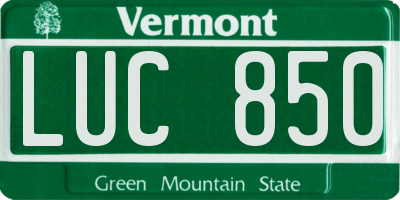 VT license plate LUC850