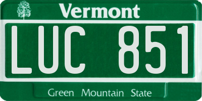 VT license plate LUC851