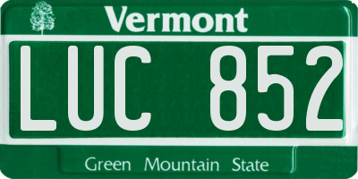 VT license plate LUC852