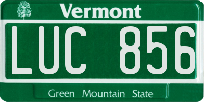 VT license plate LUC856