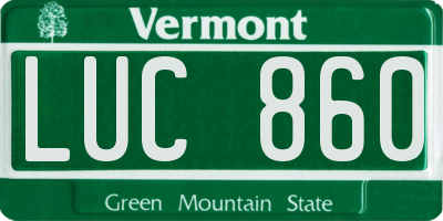 VT license plate LUC860