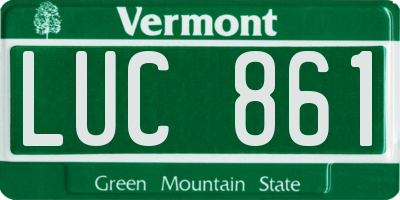 VT license plate LUC861