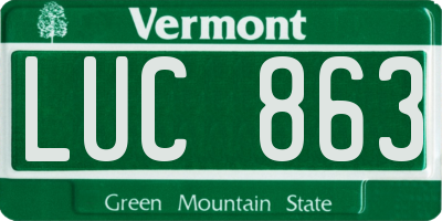 VT license plate LUC863