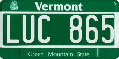 VT license plate LUC865