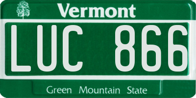 VT license plate LUC866