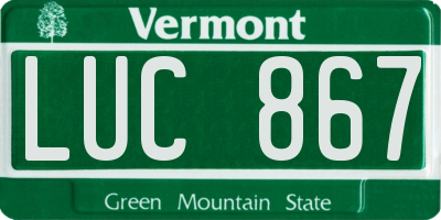VT license plate LUC867