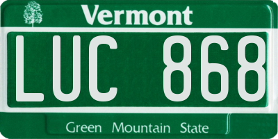 VT license plate LUC868