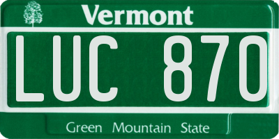VT license plate LUC870