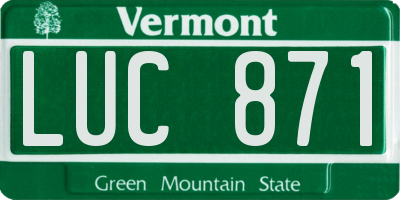 VT license plate LUC871