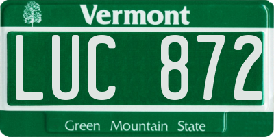 VT license plate LUC872