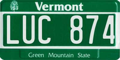 VT license plate LUC874