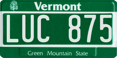VT license plate LUC875