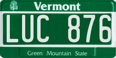 VT license plate LUC876