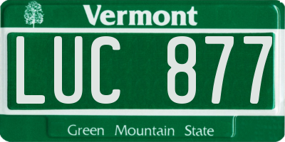 VT license plate LUC877