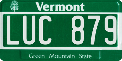 VT license plate LUC879