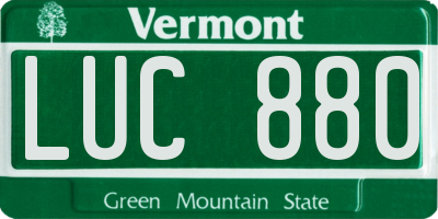 VT license plate LUC880